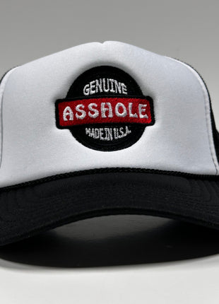 Genuine Asshole Made in USA Black Mesh Funny Snapback Cap Hat Custom Embroidered