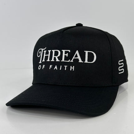THREAD OF FAITH Black SnapBack Adjustable Baseball Cap Hat Custom Embroidery Lawrenceville GA