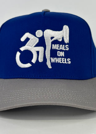 Meals on wheels on a blue crown gray brim SnapBack Hat Cap Custom Embroidered