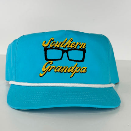Southern Grandpa Rope SnapBack CAP FUNNY HAT CUSTOM EMBROIDERED COLLAB JUSTIN STAGNER