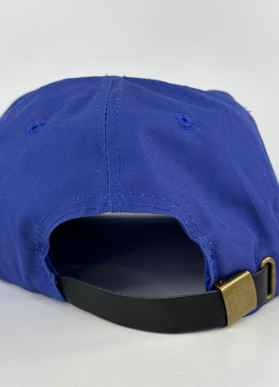 BASS TO MOUTH on a Vintage Blue Mid Crown Strapback Cap Hat Custom Embroidered Collab Shawn Ricketts