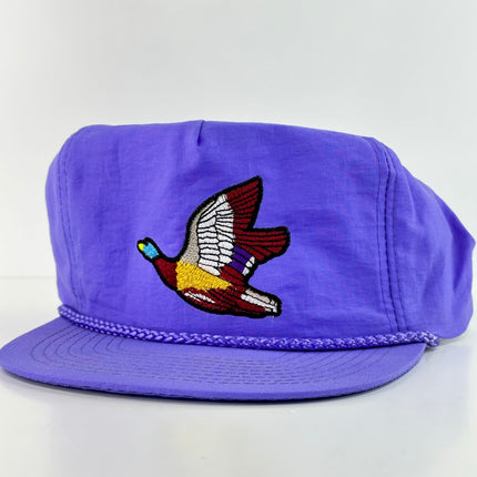 Mallard Duck Purple Rope Velcro Back Cap Hat Hunting Custom Embroidered