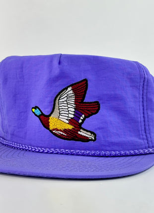 Mallard Duck Purple Rope Velcro Back Cap Hat Hunting Custom Embroidered