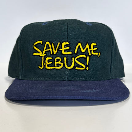 SAVE ME JEBUS Vintage Strapback Cap Hat Collab Potent Frog Custom Embroidered