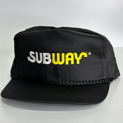 True original vintage Subway Black Strapback Hat Cap DEADSTOCK