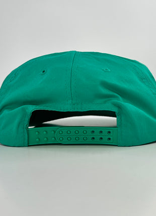 Beer on a Green SnapBack hat cap with rope collab hat Rowdy Roger Custom Embroidery