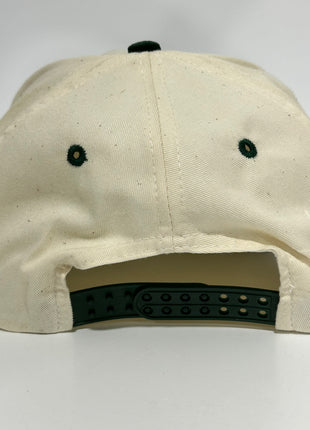 I have a hangover somebody get me a beer on a green suede brim SnapBack hat cap Collab Cut the Activist Custom Embroidery