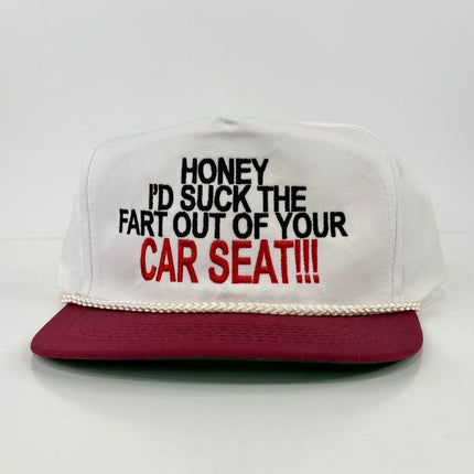 Honey I’D Suck the Fart Out of your Car Seat Vintage Rope SnapBack Funny Old School Hat Cap Custom Embroidered Squidbillies
