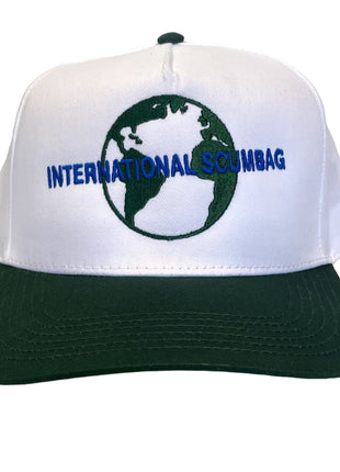 International Scumbag white/Green Custom Embroidered SnapBack Cut the Activist