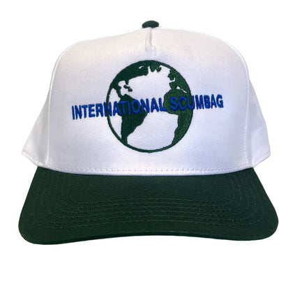 International Scumbag white/Green Custom Embroidered SnapBack Cut the Activist