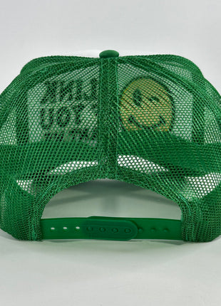 Blink if you want me on a green mesh trucker SnapBack Hat Cap Collab Rowdy Roger Custom Embroidered