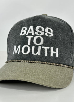 BASS TO MOUTH Tall Crown SnapBack Cap Hat Custom Embroidered Collab Shawn Ricketts