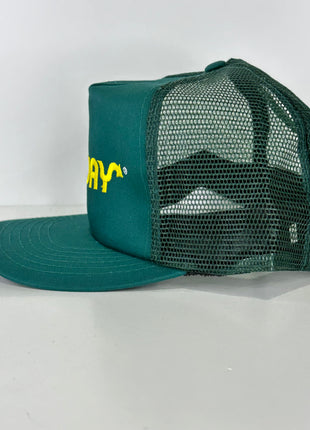 True Original Vintage Subway Green Mesh Trucker Hat Authentic 1990s Deadstock Employee Cap (Not Reproduced)