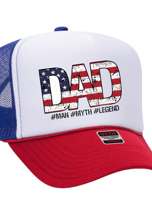 Dad the man myth legend custom print mesh trucker SnapBack hat