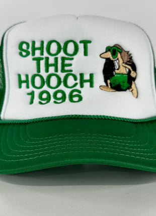 Shoot the hooch 1996 on a green mesh trucker SnapBack hat cap custom embroidered