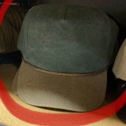 Custom order RIP TULSA TREES on a green and khaki Snapback hat cap on the back 2023