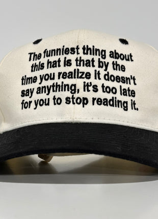 The Funniest thing about this hat custom embroidered vintage Strapback cap hat meme funny