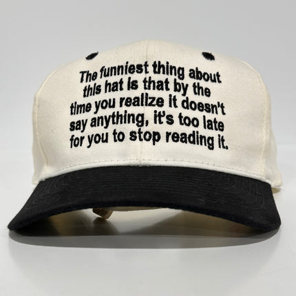 The Funniest thing about this hat custom embroidered vintage Strapback cap hat meme funny