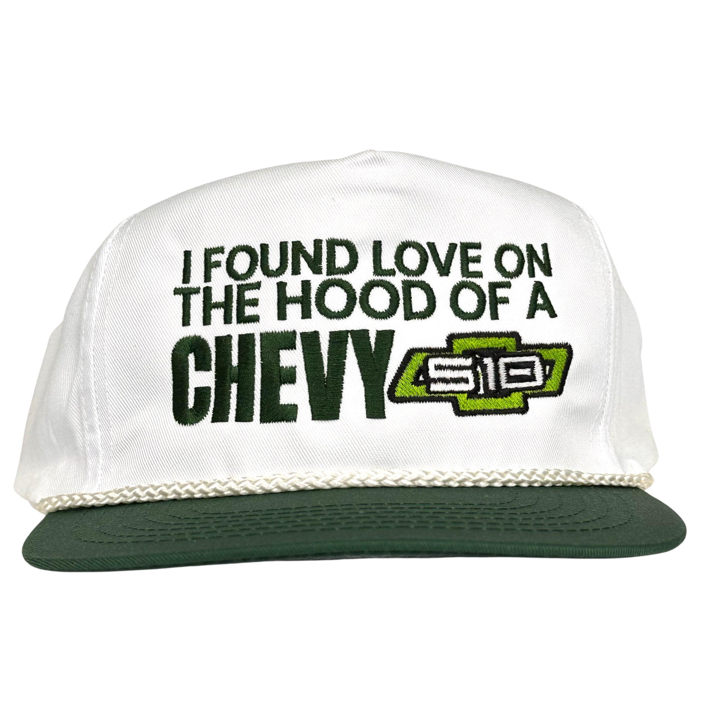 I FOUND LOVE ON THE HOOD OF A CHEVY Vintage Rope Green Brim SnapBack F ...