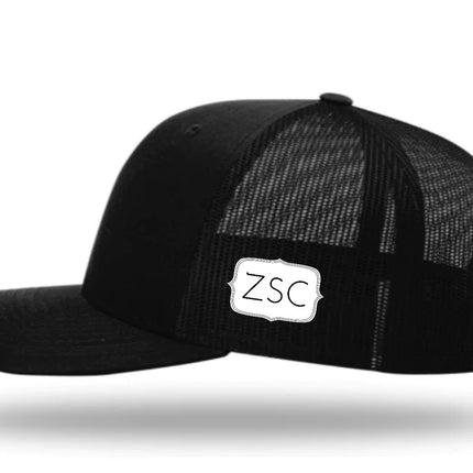 Custom order on a black mesh Snapback with white rope custom embroidery