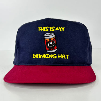 This is my Drinking Hat with can on a Strapback Hat Cap Collab Potent Frog Custom Embroidery