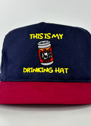 This is my Drinking Hat with can on a Strapback Hat Cap Collab Potent Frog Custom Embroidery