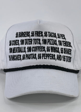 55 burgers 55 fries pay it forward custom embroidered snapback cap