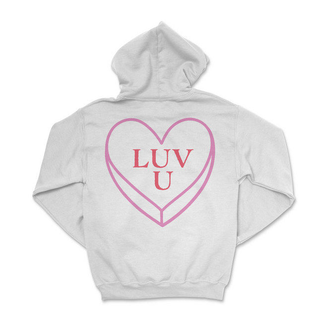 Luv U Custom Printed Valentine's Day Hoodie