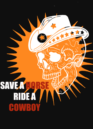SAVE A HORSE RIDE A COWBOY CUSTOM PRINTED T-SHIRT