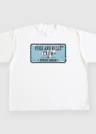 Puke And Rally Crew Spring Break Custom Printed White T-shirt