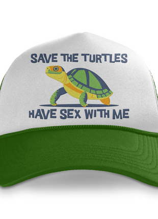 Save The Turtles Custom Printed Hat