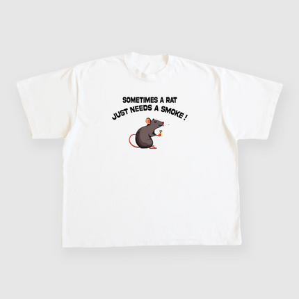 Sometimes A Rat Just Needs A Smoke Custom Printed White T-shirt