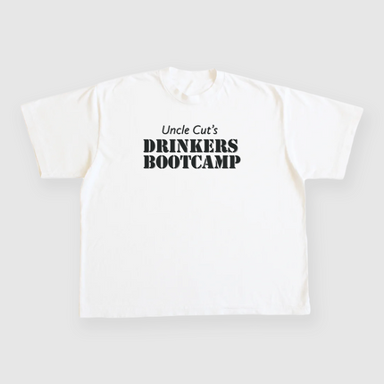 Uncle Cut's Drinkers Bootcamp Custom Printed T-shirt WHITE