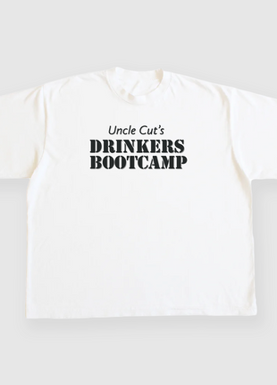 Uncle Cut's Drinkers Bootcamp Custom Printed T-shirt WHITE