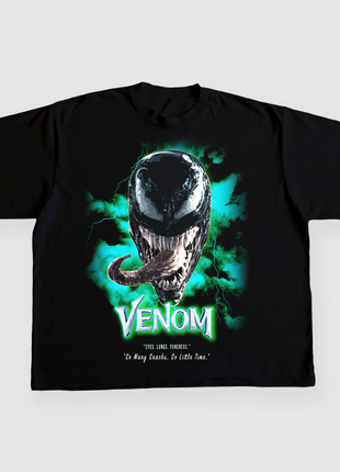 VENOM CUSTOM PRINTED BLACK T-SHIRT