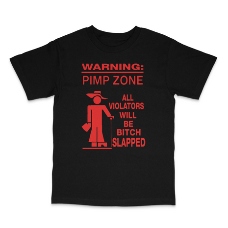 Warning Pimp Zone custom Printed T-Shirt