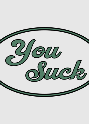 You Suck Custom Printed White/Black Ringer T-Shirt