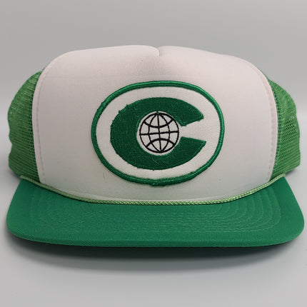 Custom Green C Global Vintage Rope Mesh Snapback Cap Hat (Ready To Ship)