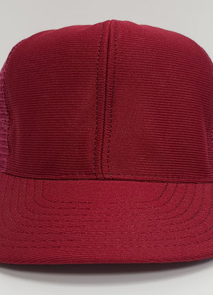 Vintage Blank Maroon High Crown Trucker Hat