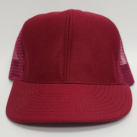 Vintage Blank Maroon High Crown Trucker Hat