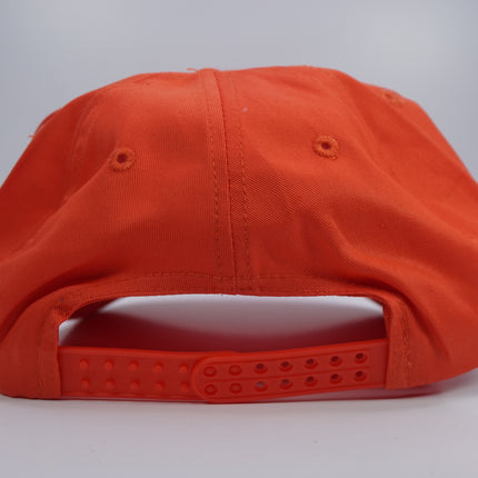 Vintage Orange Mid Crown Snapback Hat Cap with Rope
