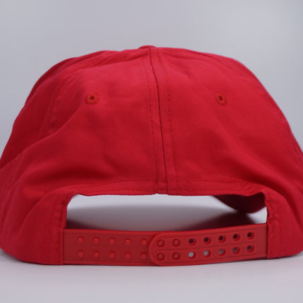 Vintage Red Mid Crown Snapback Hat Cap with Rope