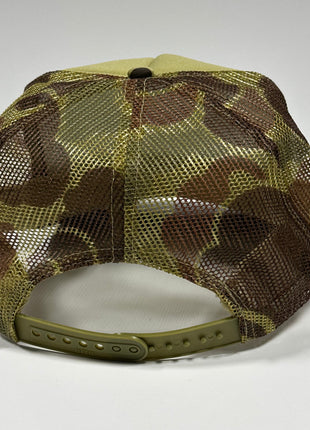 Chasing Tail Deer Hunting Green Camo Curve Bill Mesh Trucker SnapBack Cap Funny Hunting Hat Custom Printed