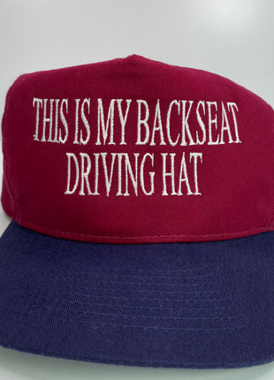 This is my Backseat Driving Hat Vintage Strapback Hat Cap Custom Embroidery