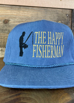 The Happy Fisherman Sky Blue Golf Rope Snapback Cap Hat Custom Embroidered