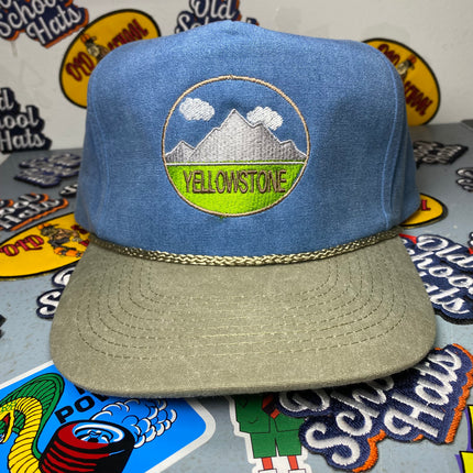 Yellowstone National Park Vintage Snapback Hat Cap with Rope Custom Embroidered