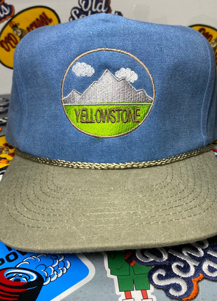 Yellowstone National Park Vintage Snapback Hat Cap with Rope Custom Embroidered