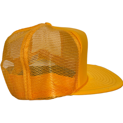 Vintage Yellow Gold High Crown Trucker Foam Mesh SnapBack Hat Cap