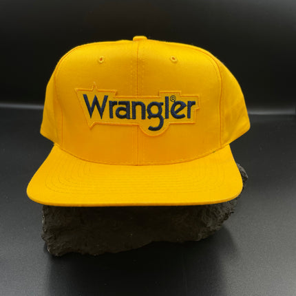 Custom wrangler yellow snapback hat cat ready to ship