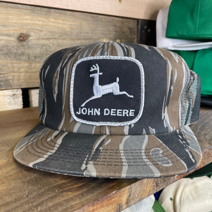 Vintage John Deere Camo Trucker Snapback Cap Hat K Products Made in USA